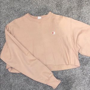 Peach/Mauve Cropped Champion Crewneck